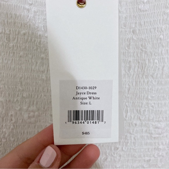 Loveshackfancy Jayce White Smocked Lace Mini Ruffle Dress Size L NWT - Picture 9 of 14